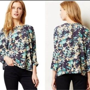 Sam & Lavi Anthropologie 3/4 Sleeve Floral Blouse - Size XS